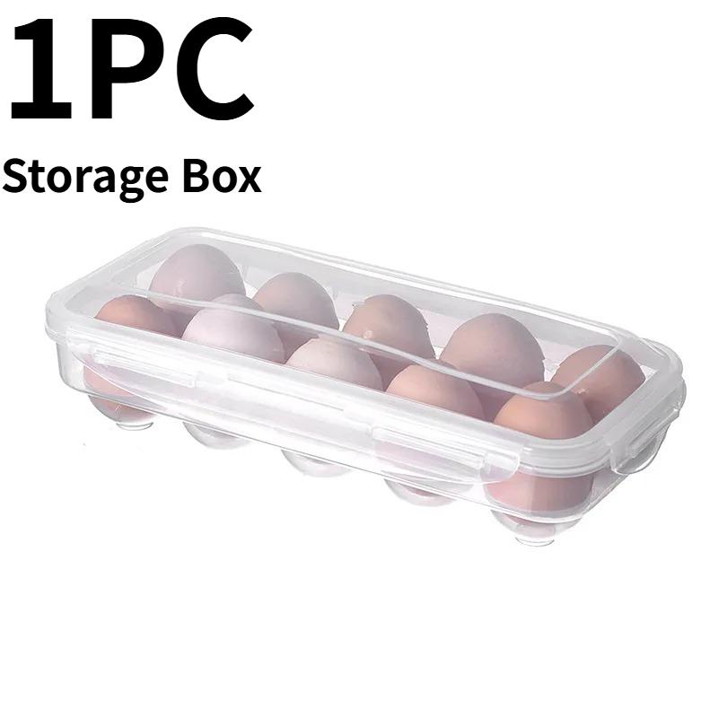 

3Pcs 10 Grids Egg Storage Box With Lid Kitchen Refrigerator Egg Food Preserve Storage Box Household Plastic Egg Organizer Holder