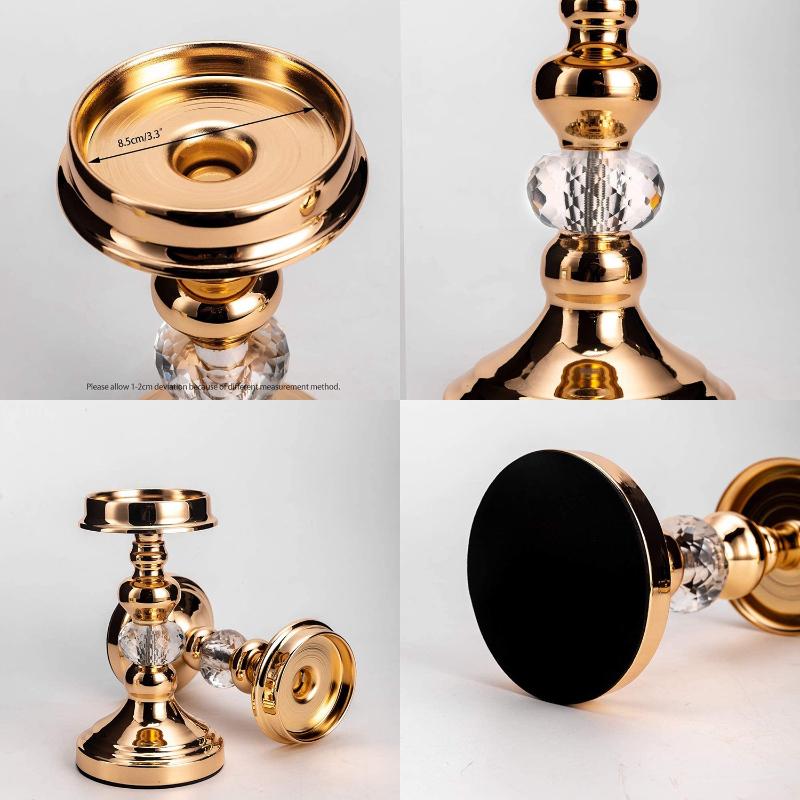 1pc Iron Candlestick Roman ColumnVintage Metal Pillar Candlestick Holders Elegant Crystal Candle Stands Home Decoration