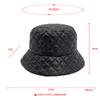 Ultra Light Down Cotton Rhombus Bucket Hat Warm Hat Winter Women Fashion Show Washbasin Hat Wild Hat Tide