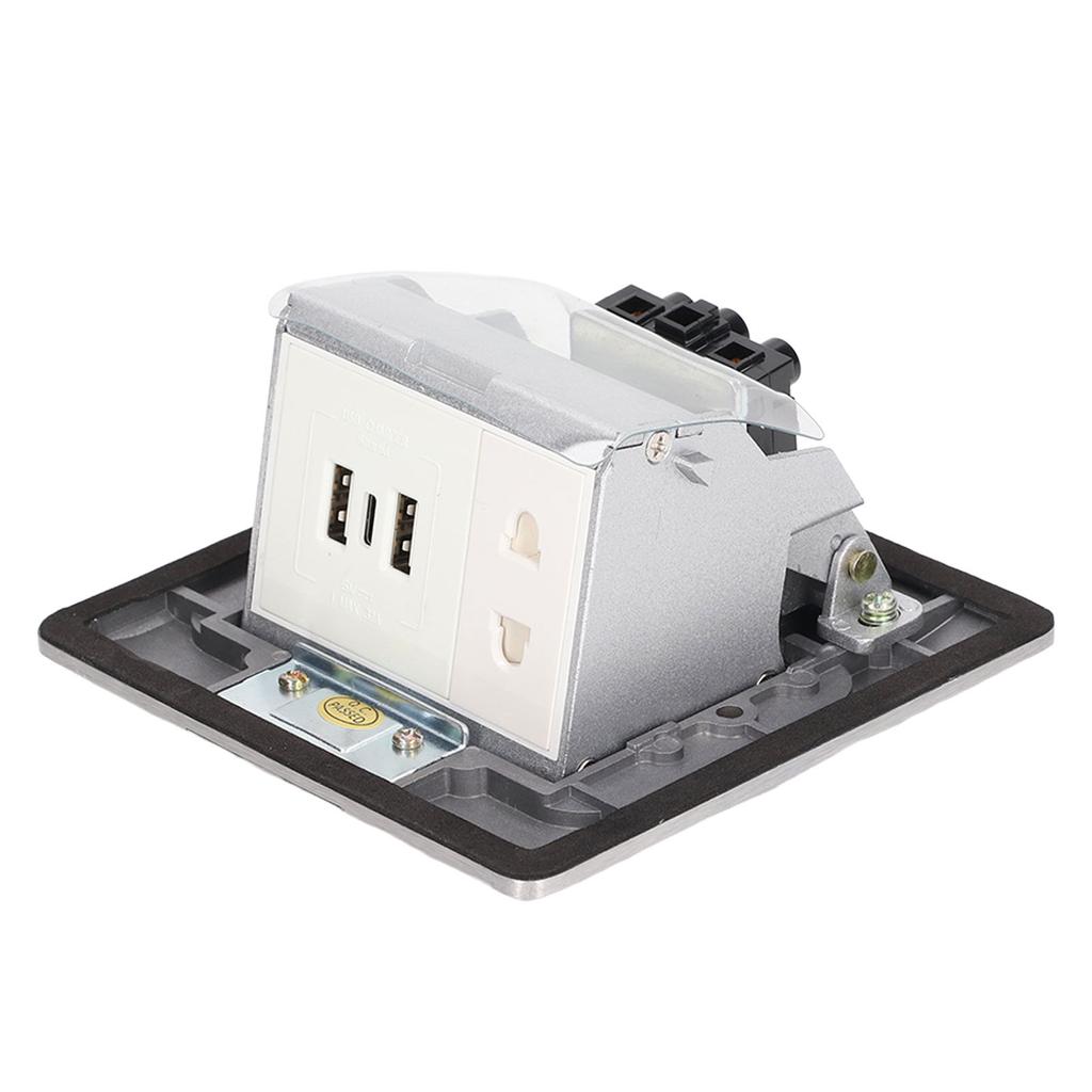 Floor Electrical Outlet Pop Up Damping Desktop Socket TYPEC Dual USB Interface US Standard