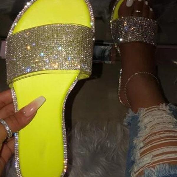 2020WISH Women's Rhinestone Sandals and Slippers - Stylish Footwear 9070