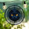 Hängendes Windspiel Perle Schwarzes Katzenmuster Windrichtungs-Kreisel Metalldekor für Außen Garten Terrasse Innenraum Ideales Geschenk für Festival