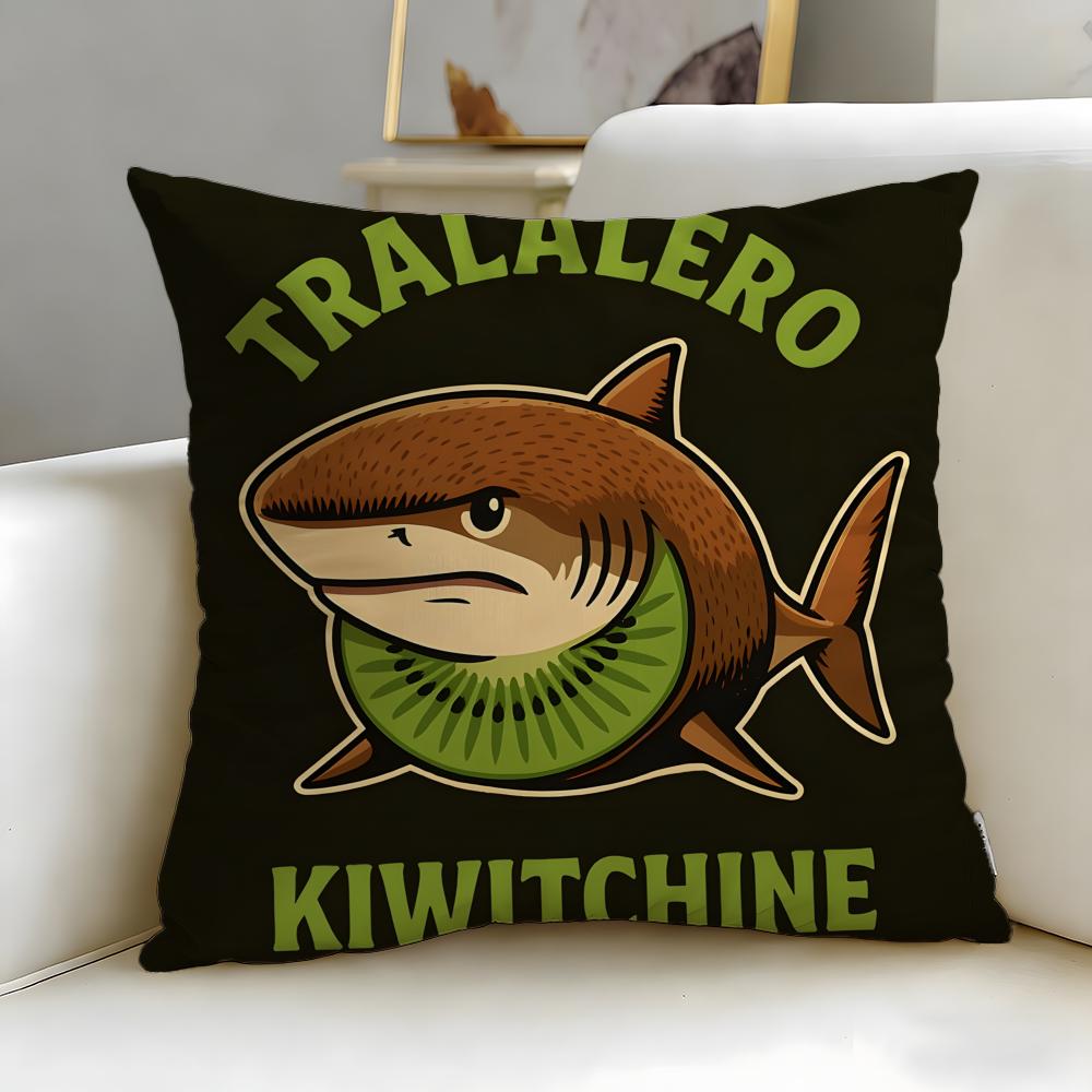 Popular Cartoon Brainrot Friends Cushion Cover Soft & Easy-Wash Pillow Case – Versatile for Couch, Bed, Travel and Office