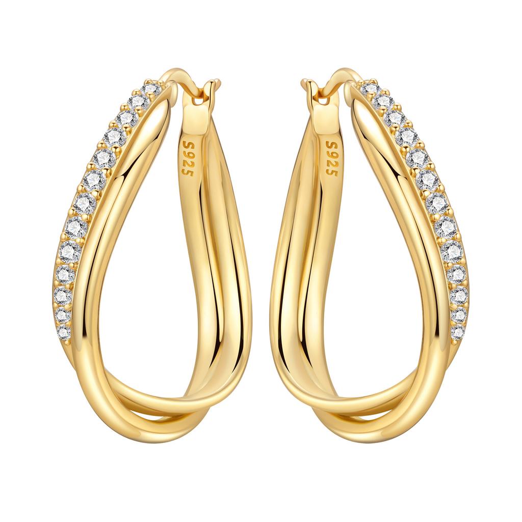 925 Sterling Silver Curve Weaving Large Circle Series Earring Jewelry Versatile Hoop Earrings for Women Jewelry Fine Gifts