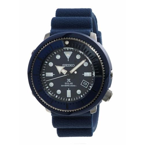 

SEIKO Men s Prospex Street Sports Solar Diver 200M Watch with Blue Dial and Silicone Band (SNE533P1)