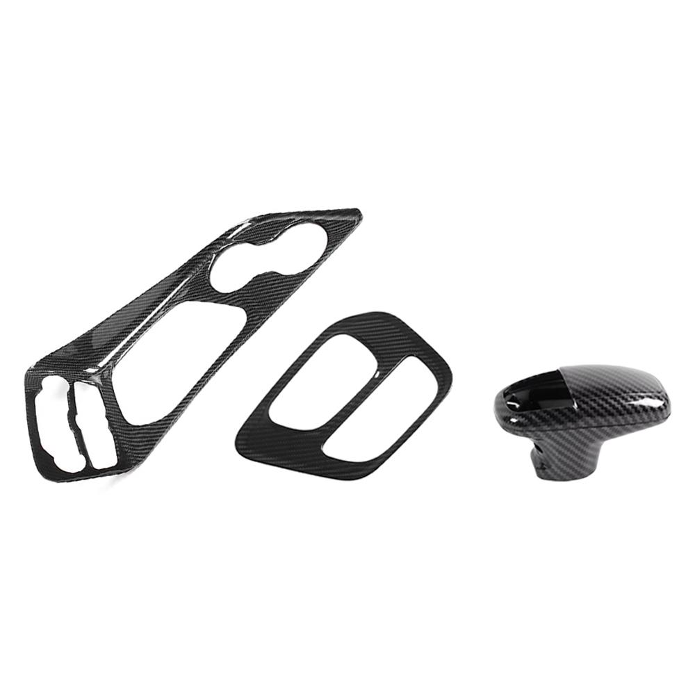 Carbon Fiber Look Car Interior Center Console Gear Shift Handle Panel Decoration Cover Stickers For Dodge Challenger 2015-2022