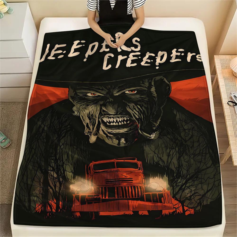 Horrorfilm-Print Flanelldecke, Hohe Qualität, Bequem für alle Jahreszeiten, Heimdekoration, Wärme und Komfort, Perfekt für Weihnachtsgeschenke
