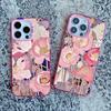 Flower Summer Pink Floral Phone Case For iPhone 14 15 16 Pro Max Plus 13 11 12 Mini Pro Max Shockproof Laser Back Cover Fundas