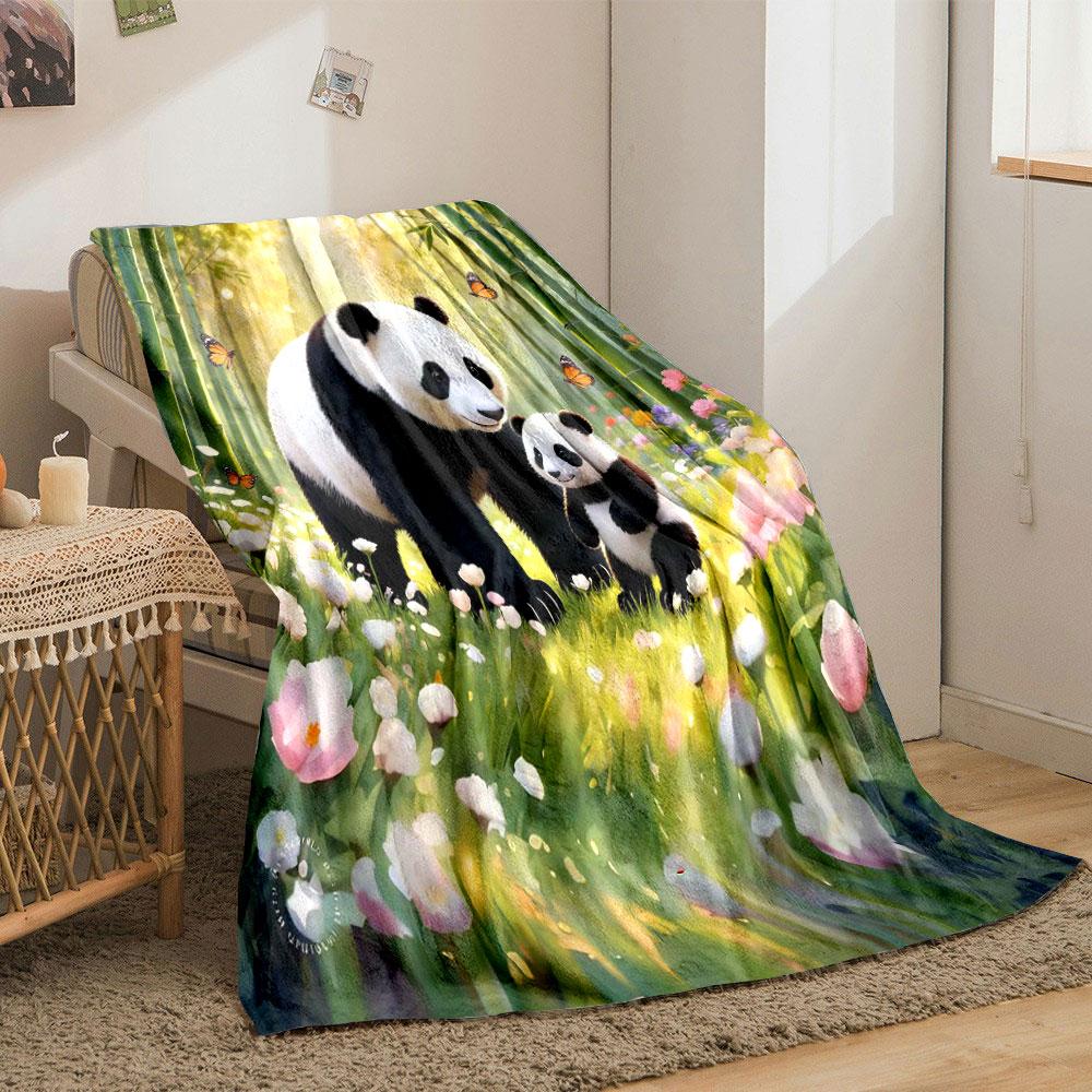 Multi-Size Animals full of warm maternal love Print Blanket, All-Season Multi-Use for Nap Camping Travel Car Sofa Luxury Gifts