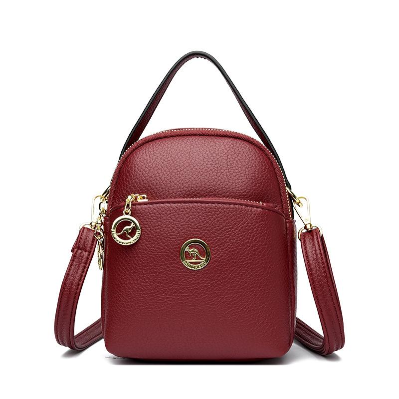 Soft Leather Multi-compartment Mom Bag Single-shoulder Crossbody Bag Simple and Large-capacity Single-shoulder Bag
