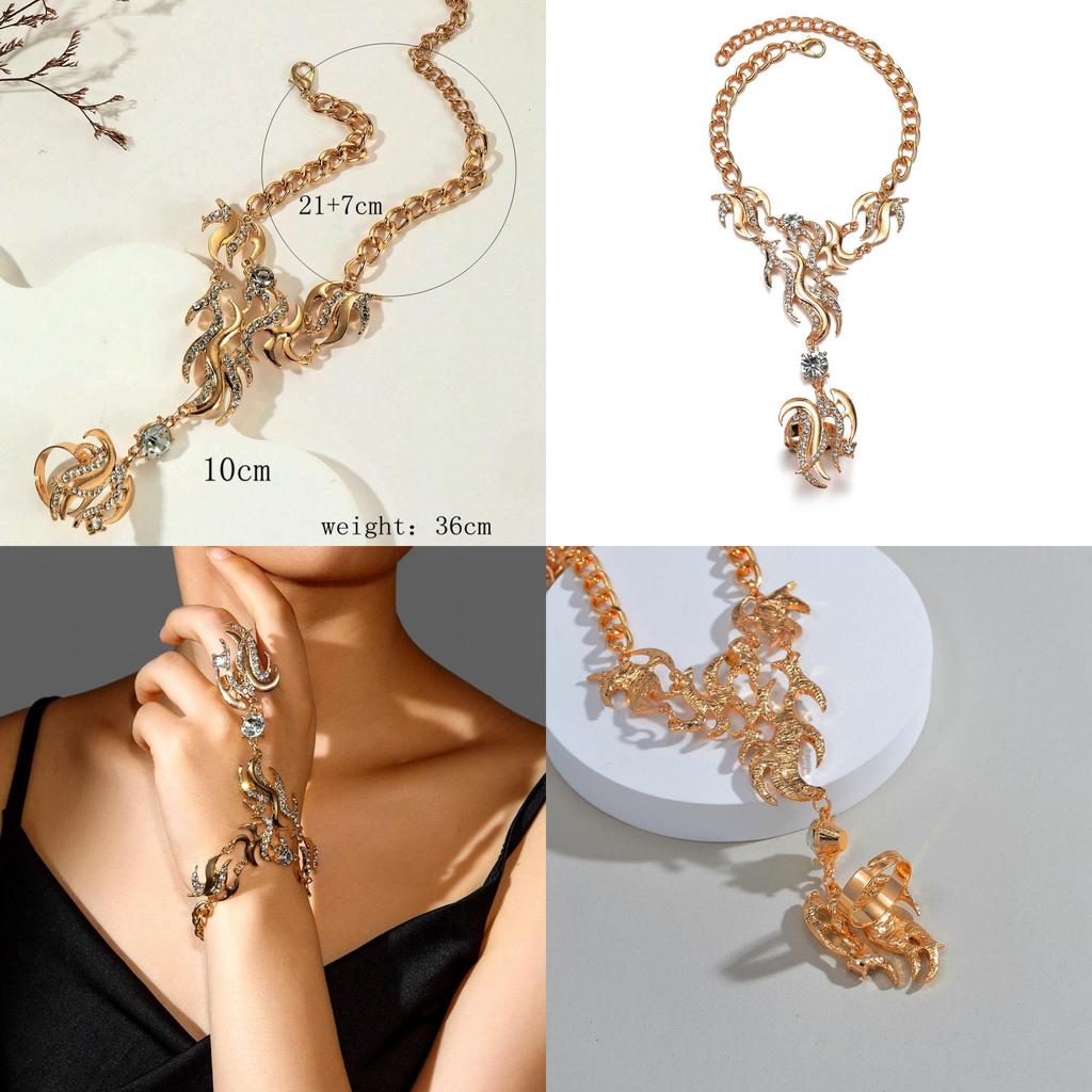 Stylish Alloy Water Diamond Geometric Hand Chain For Women Gift In Spring