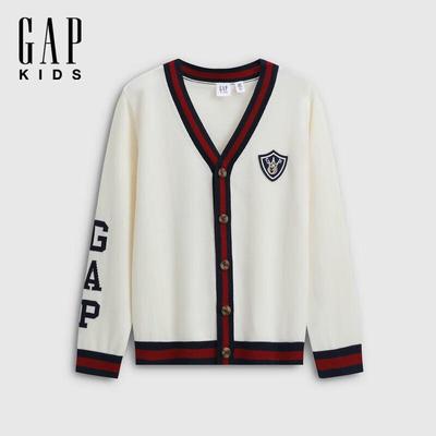 Boy's Logo Jacquard Cotton Knit Cardigan