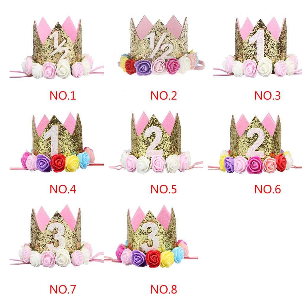 Baby Birthday Party Hat Crown Kids Cap Baby Shower Gift