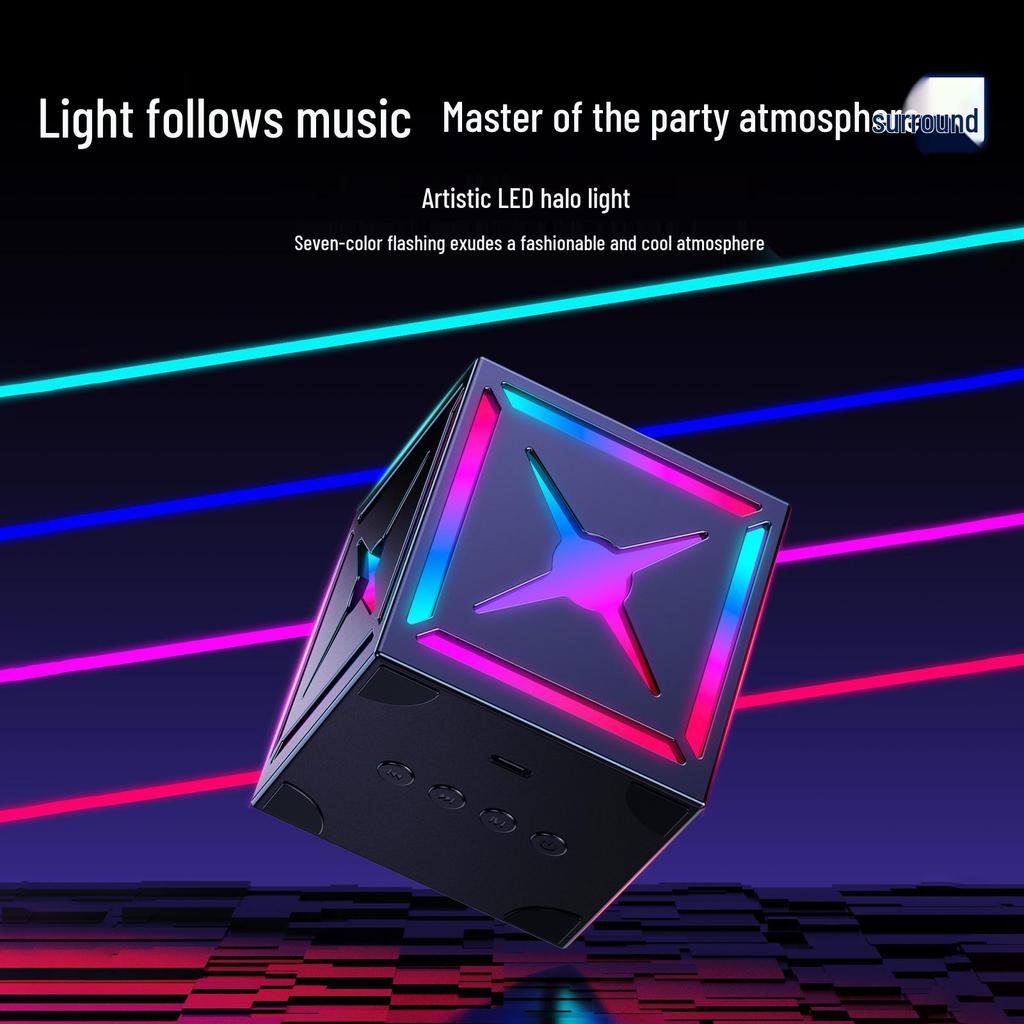 Wireless Bluetooth Speaker with Powerful Bass and RGB Lights for Outdoor Use