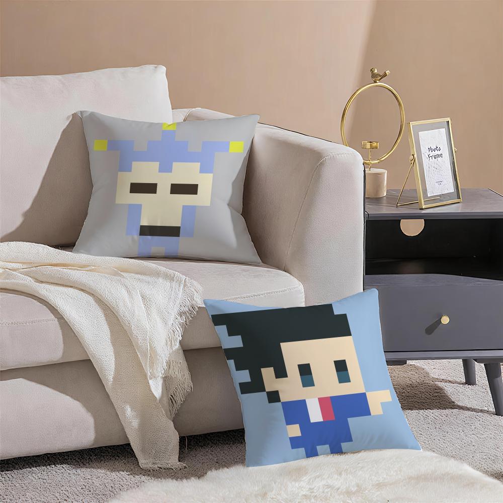AAce Attorney Cushion Cover Pillowcase Short Plush Invisible Zipper Room Sofa Cushion Cover