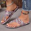 Size 36 43 National Style Flat Shoes Slides Female 2026 Fashion New Breathable Printed Roman Women Slippers Zapatos De Mujer