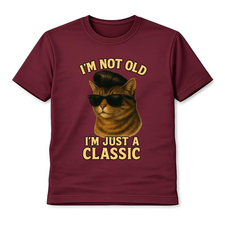 I m Not Old I m Just A Classic Cat T-Shirt Unisex Funny Vintage Graphic Tee S разноцветный