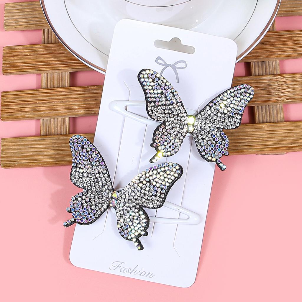 2pcs/set New Cute Princess Butterfly Hair Clips Girls Hairpins Crystal Butterfly Hair Clips Children Kids Hair Accessories