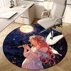 1pc Anime Fairy Moonlit Night Round Carpet Office Chair Mat, Non Slip Rug for Home Decor, Gift, Office, Living Room, Bedroom