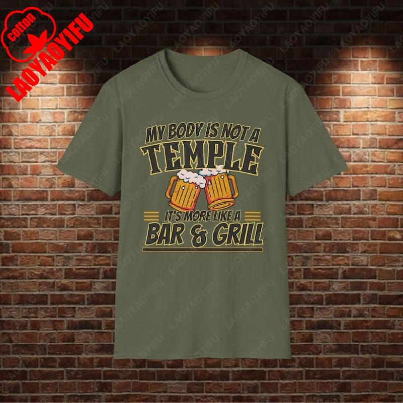 Beer Drinking Humor Unisex Softstyle Cotton TShirt Funny Lover Vintage Bar and Grill Tee Unisex Women Drinking Alcohol Graphic Tops 4XL