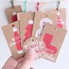 50pcs/set Baking Packaging Christmas Kraft Paper Santa Claus Tag Card for DIY Christmas Party Decor