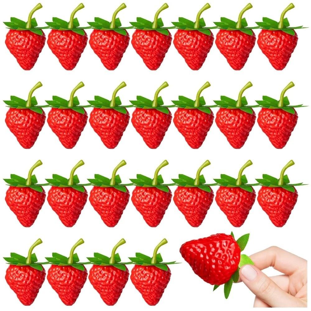 10Pcs Fruit Ornament Artificial Strawberry Decorative Simulation Strawberry Kitchen Cabinet