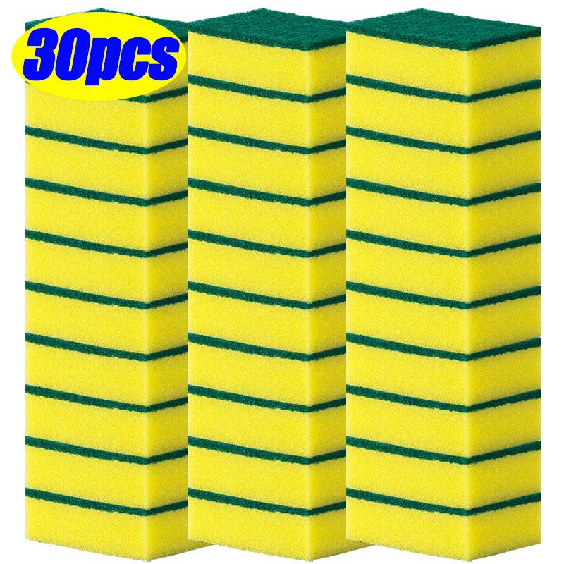 50/5pcs Magic Cleaning Sponges Double-sided Reusable Kitchen Sponge Wipes Pan Pot Dishwashing Scouring Pads Brush Clean Tools