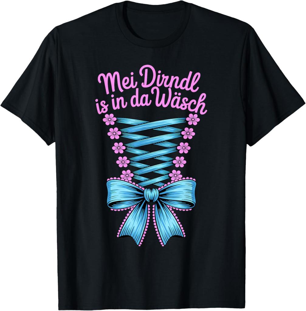 Funny Oktoberfest Shirt Mei Dirndl Is in Da Wäsch Pattern Women TShirt Fashion Casual Cotton Graphic T Shirts Streetwear Tops