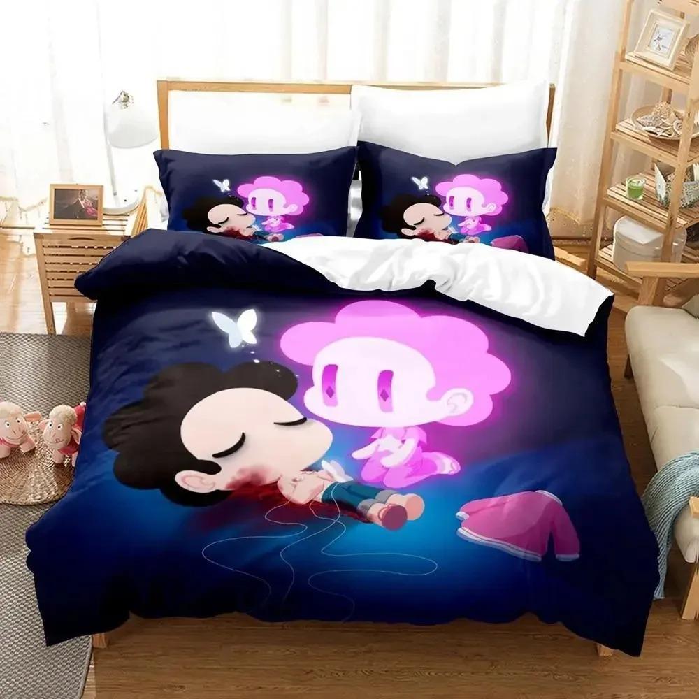 New Kawaii Steven Universe Bedding Set Single Twin Full Queen King Size Bed Set Aldult Kid Bedroom 3D Print Anime Bed Sheet Set
