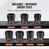 Wheel Bearing Locknut Socket Set 1/2 in Drive 7 Pcs SAE and Metric 6-Point