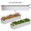 2 Pack 8x2x1FT Galvanized Metal Raised Garden Bed Kit for Vegetables Herbs Open-Bottom Large Ccity Outdoor Planter Box Gardenin