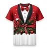 3D Printed Christmas Tree Snowflake Pattern Casual Short Sleeve Cosplay Dress T-Shirt Party