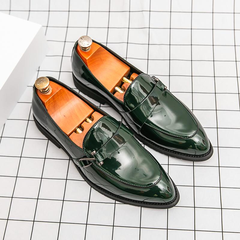 Fashion New Men's White Patent Leather Casual Shoes Luxury Designer Male Formal Wedding Dress Monk Strap Loafers Homecoming Footwear