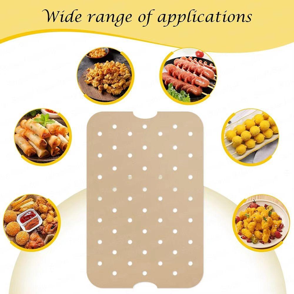 100 Piece Perforated Air Fryer Baking Paper Disposable Air Fryer Liner Air Fryer Lining Paper BBQ