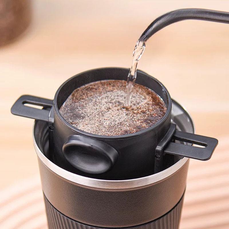 Foldable Portable Coffee Filter Stainless Steel Drip Coffee Tea Holder Reusable Paperless Pour Over Coffee Dripper Supplies