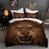 3PCS Single-sided Printed Quilt Cover Lion Animals Printed Bedding Sets Comfortable Bedspreads Comforter Duvet Birthday Gift