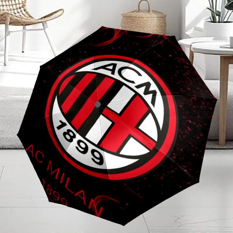 AC Milan Theme Automatic Umbrella, Lightweight & Portable, 8 Rib, Perfect for Outdoor Travel, Birthdays, Christmas, Gifts.
