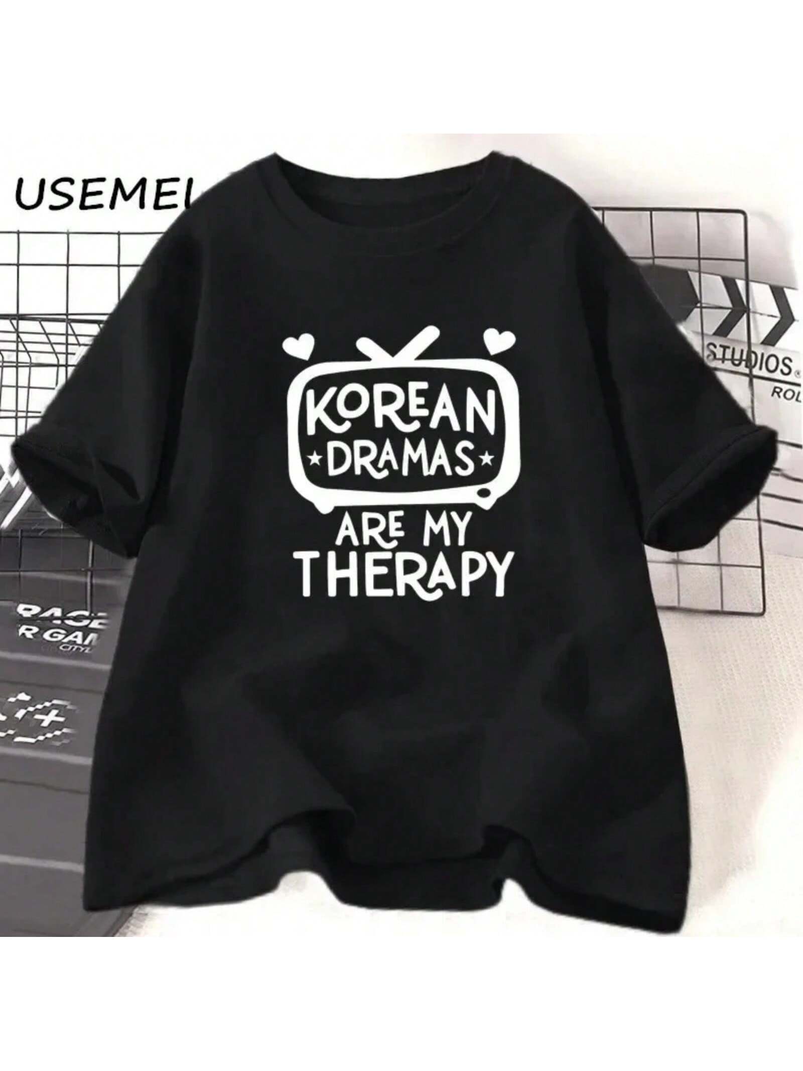 K-Drama T-Shirt Wounisex s Korean Drama T-Shirt Short Sleeve Plus Size T-Shirt Wounisex s Street Casual Wounisex s T-Shirt S