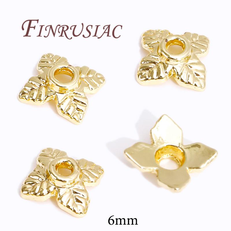 18K/14K Gold Plated Beads Cap For Jewelry Flower Bead Caps Jewelry Making Supplies Spacer Beads DIY Bracelets Accessories