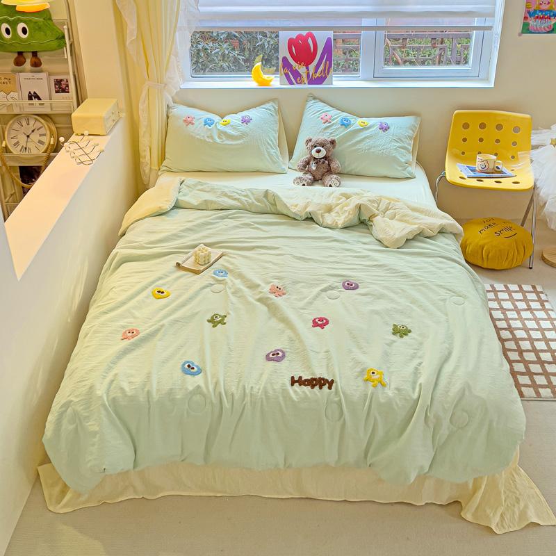 

Вышитые мультяшные летние одеяла с кондиционером, мягкие, приятные для кожи, дышащие, тонкие одеяла для детей, мальчиков и девочек 150x200cm Single 1Pc