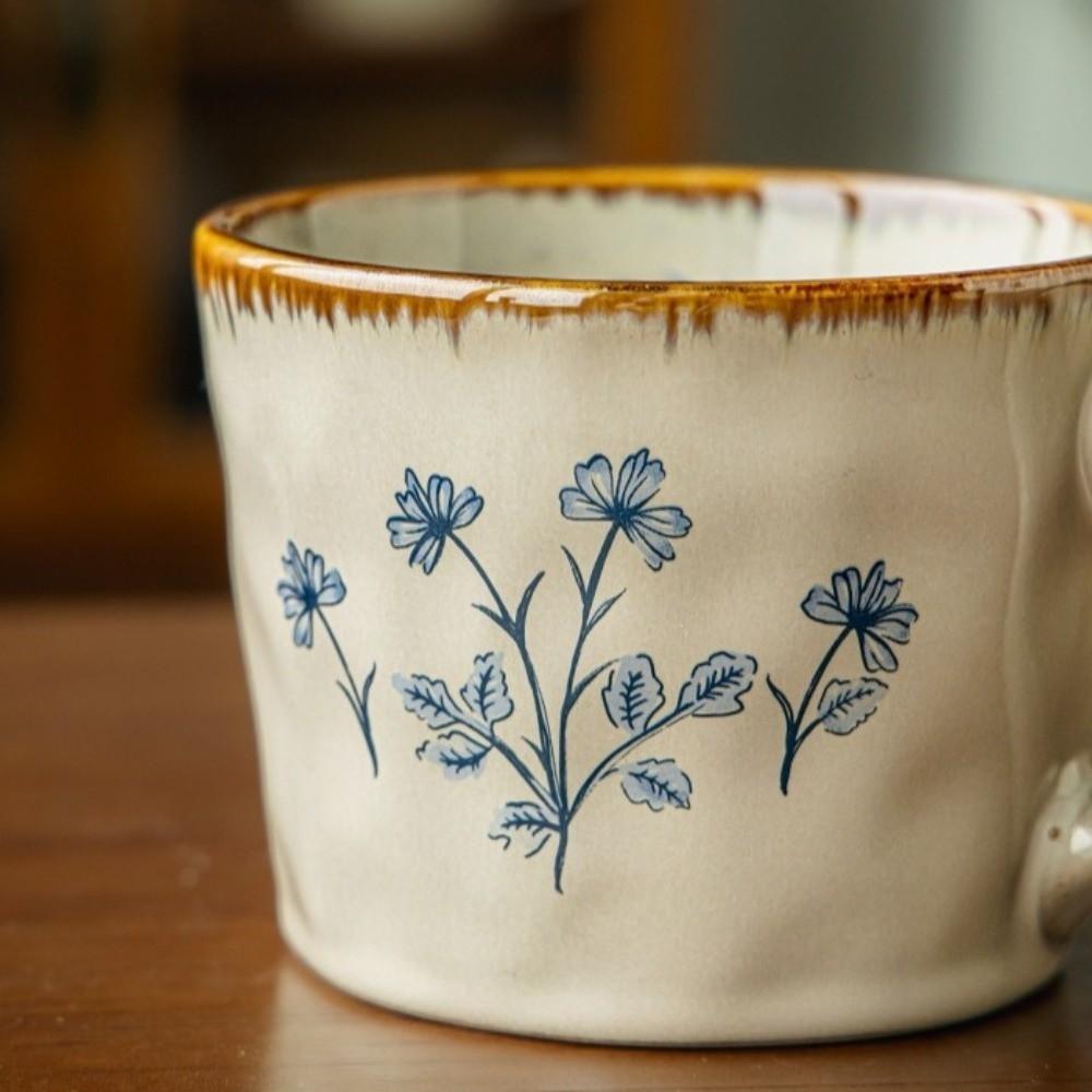 385ml Ceramic Coffee Cup Microwave Safe Milk Cup Decorative Exquisite Water Cup Living Room