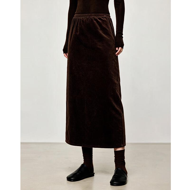 Wudao Women's Vintage High-Waisted Slit Midi Skirt