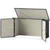Steel Bin Shed for 3 Bins of 240L with 2 Doors and Lid, 233x105x118.5/133 Cm, Dark Grey