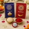 Oblivion Silver Rakhi Set for Brother – 2 Designer Bracelet Rakhis with Premium Pooja Thali,