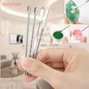 4Pcs Nail Art Stirring Rod Tool Stainless Steel Powder Liquid Gel Polish Spoon Spatula Foundation Mixing Tool