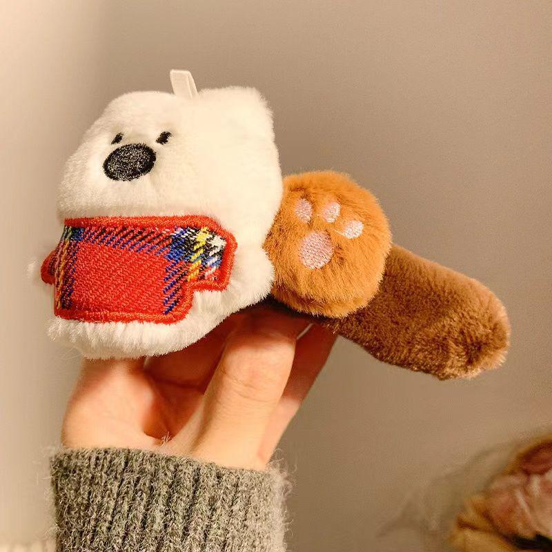 Snowy Bear Plush Hair Clip for Women - Large Duckbill Clip for Autumn/Winter