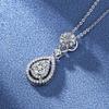 925 Silver Necklace Women Sparkling Zircon Teardrop Pendant Clavicle Chain Jewelry Gift for Birthday Party