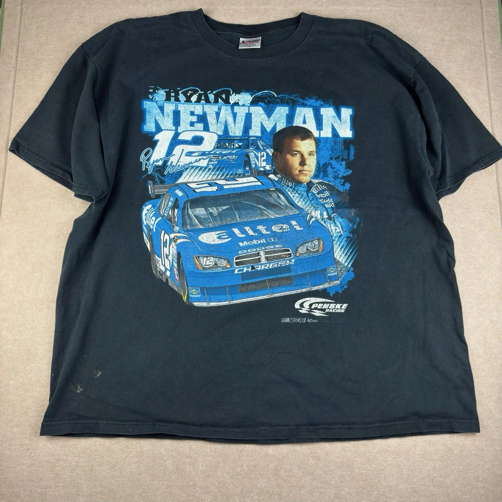 

Y2K Ryan Newman NASCAR Shirt Men s 2XL Black Chase Authentics Racing Tee 4XL