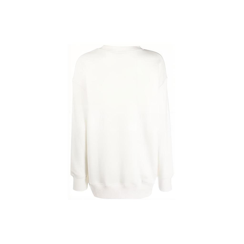 Nike Vzor loga Žebrovaný kulatý výstřih Dlouhý rukáv Pulovrová mikina Dámské topy Bílá DQ5733-133