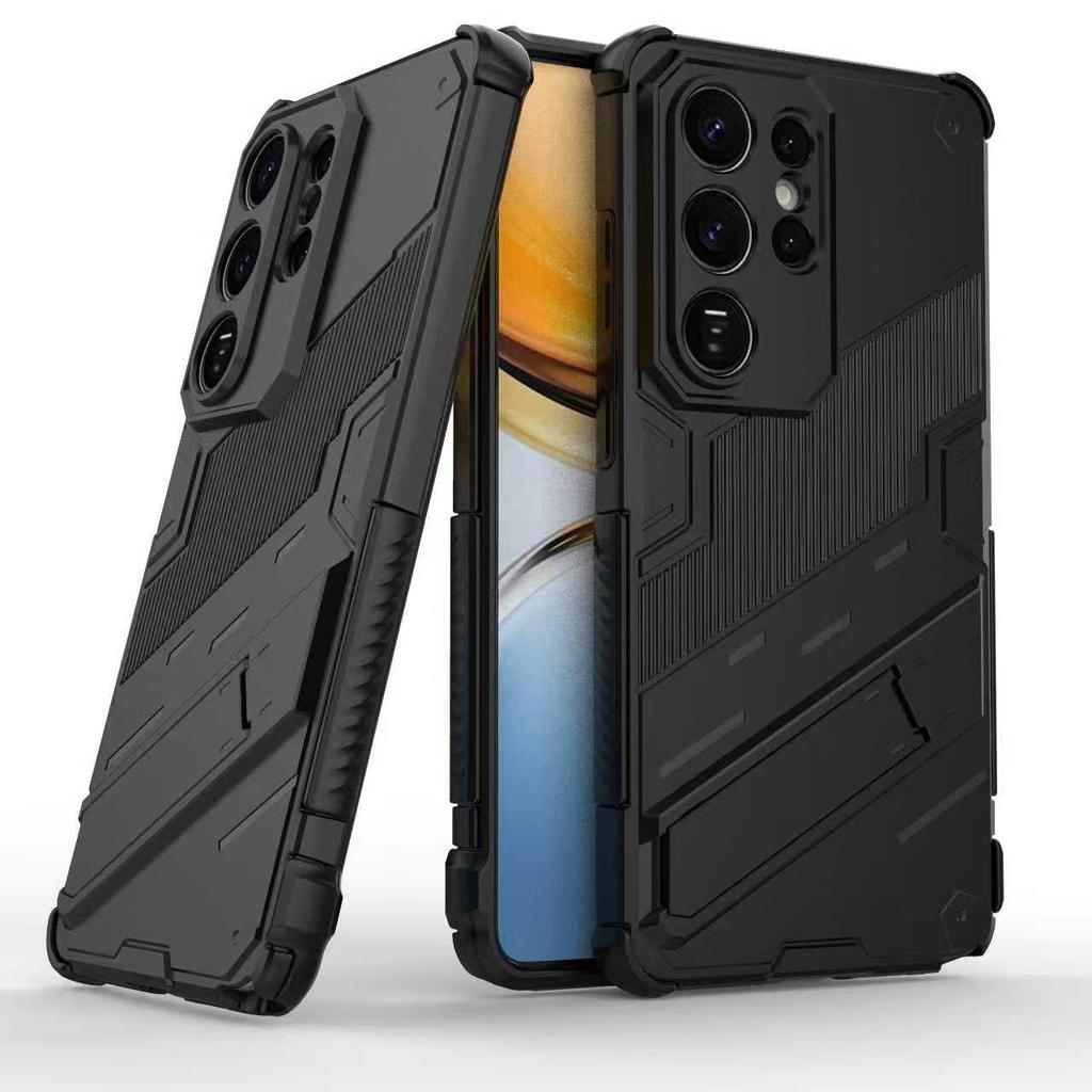 Armor Shockproof Phone Case For Samsung Galaxy S26 S25 S24 S23 S22 Ultra Plus Edge S25FE S26 Pro With Holder Lens Protect Cover